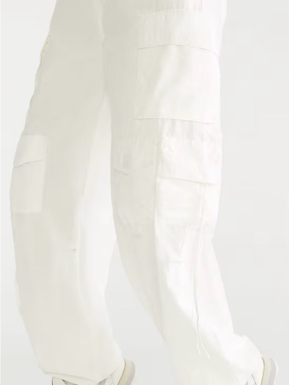 Aeropostale White Wide-Leg Cargo Trousers